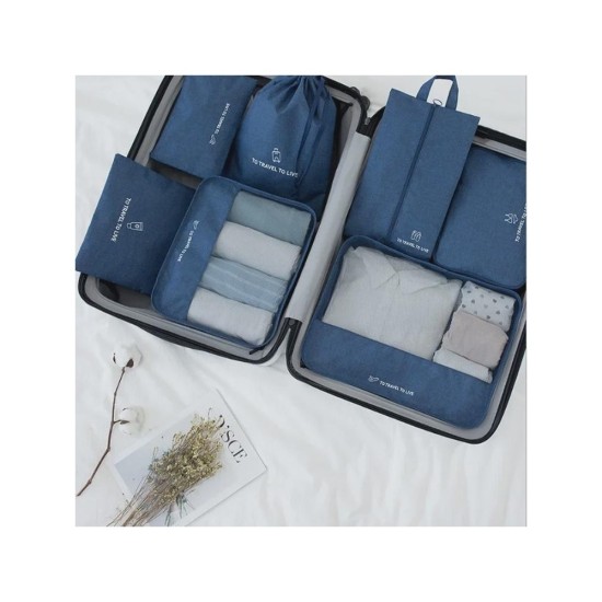 7-Piece Travel Organizer Set: Packing Cubes for Clothes, Underwear & Toiletries