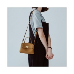 Vintage Minimalist Crossbody Phone Bag for Women – Genuine Top-Layer Leather Shoulder Bag, Handy Mini Purse with Adjusta