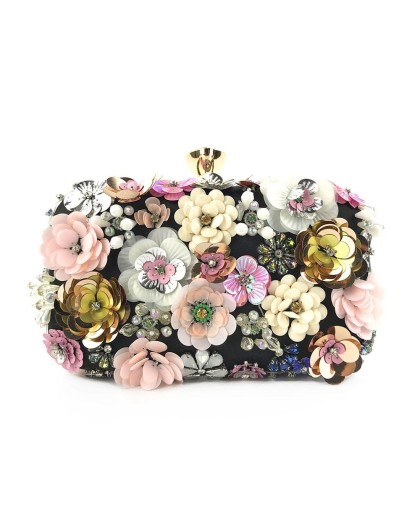 Women Evening Clutch Bag Beaded Floral Handbag Clutch Bag Party Prom Purse