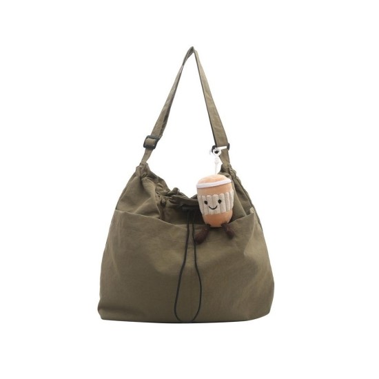 Waterproof Nylon Drawstring Hobo Bag – Large Capacity Foldable Crossbody Tote for Travel & Daily Use