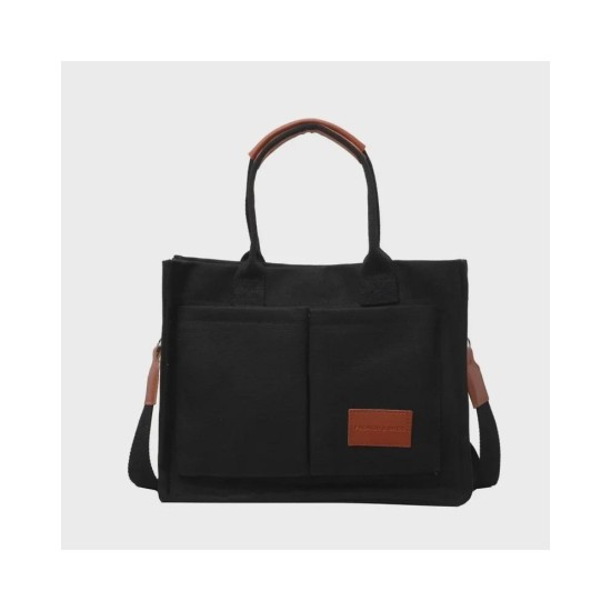 Stylish Canvas Tote Bag for Women - Large Capacity Shoulder Bag, Casual Crossbody & Work Commuter Handbag